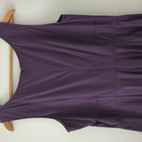 Made in Italy Fit & Flare Purple YTK Lavia Minimalist Office Career Midi Dress - Picture 9 of 10